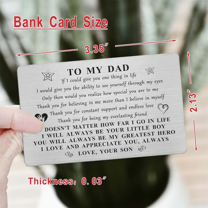 Father's Day Card for Dad from Son - Unique Wallet Insert