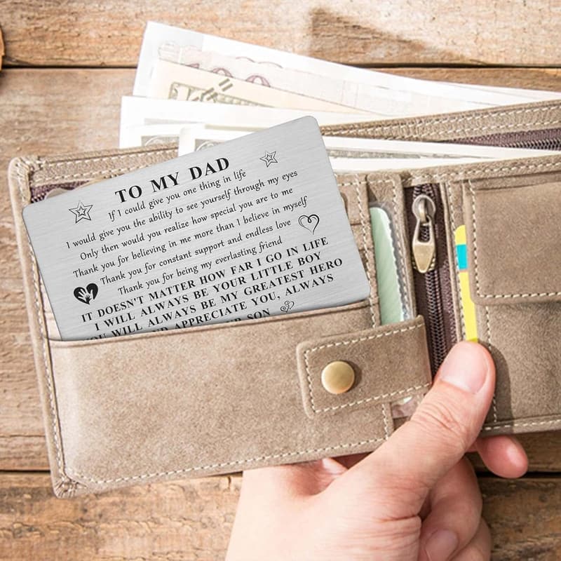 Father's Day Card for Dad from Son - Unique Wallet Insert