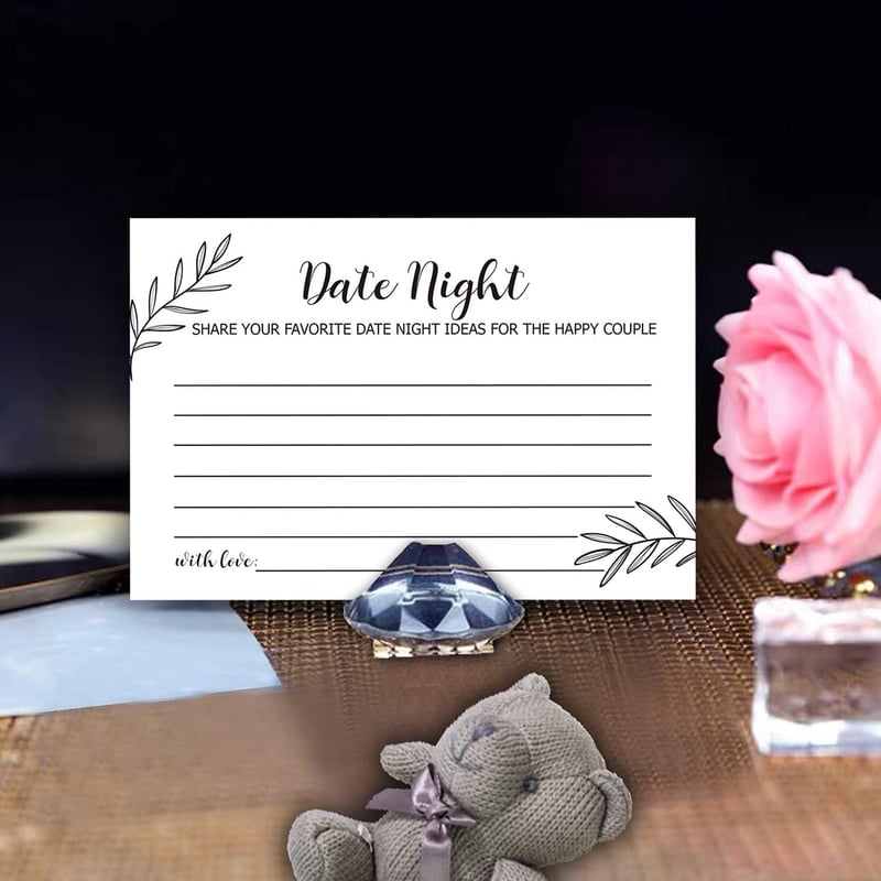 Date Night Idea Cards for Couples - 50 White Cards, 4x6 In.
