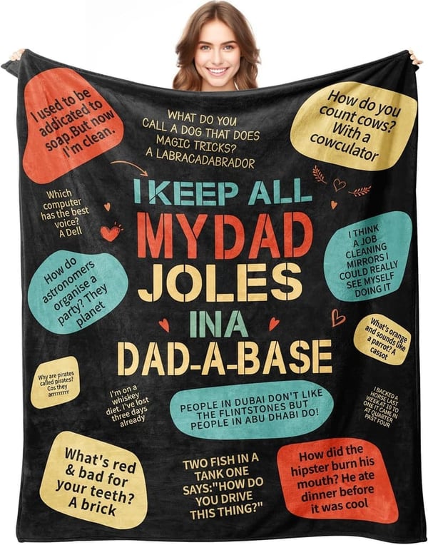 Father's Day Dad Joke Throw Blanket - 50