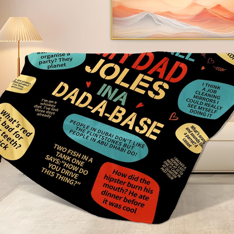Father's Day Dad Joke Throw Blanket - 50