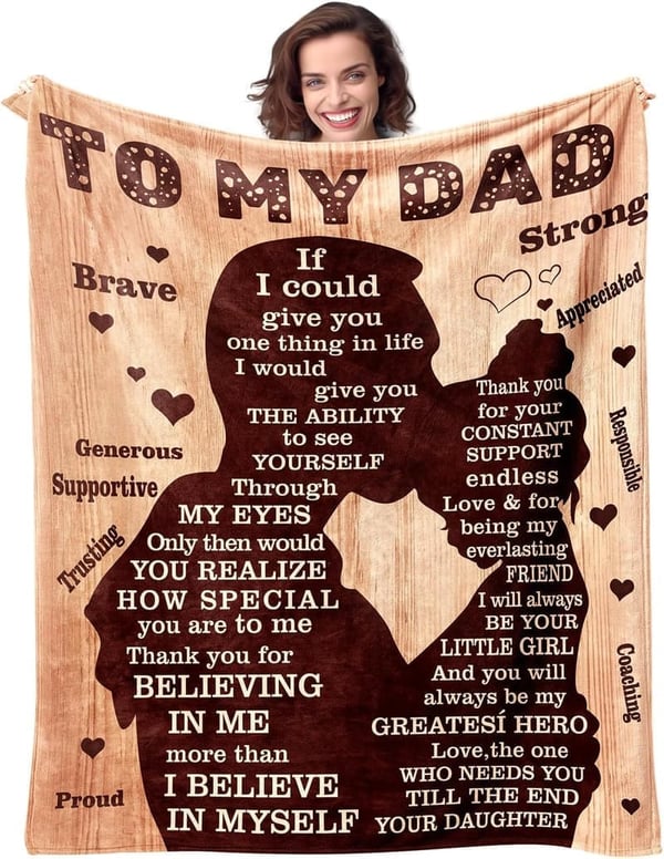 Personalized Soft Blanket for Dad - Ideal Christmas Gift