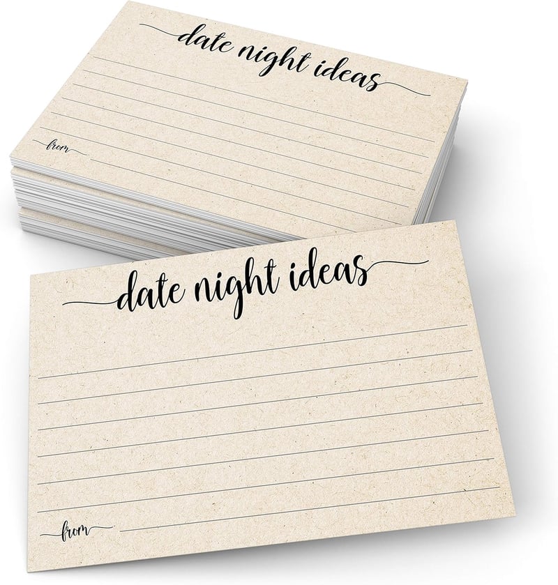 Date Night Idea Cards - 50 Rustic Game Ideas for Couples