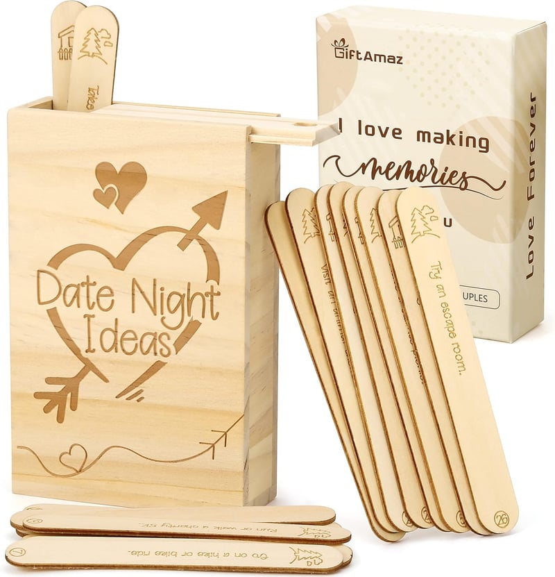 Date Night Ideas Box - Wooden Activities for Couples