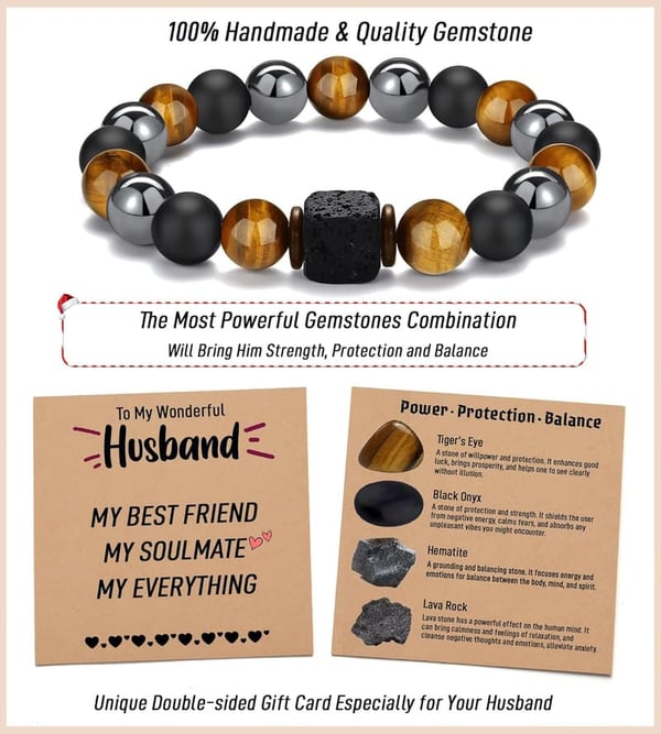 Men's Natural Stone Bracelets - Perfect Gift for Any Occasion