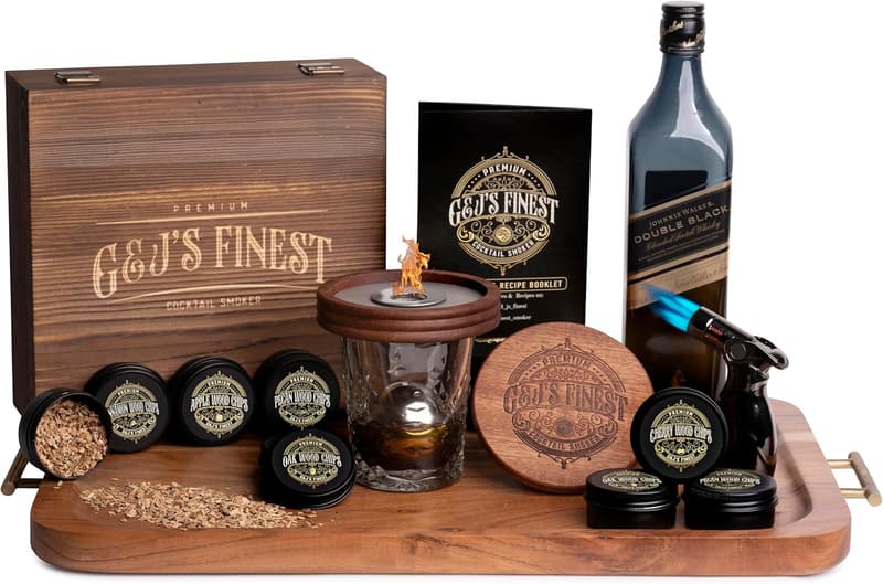 Whiskey Smoker Kit with Quad Flame Torch & 6 Wood Chips