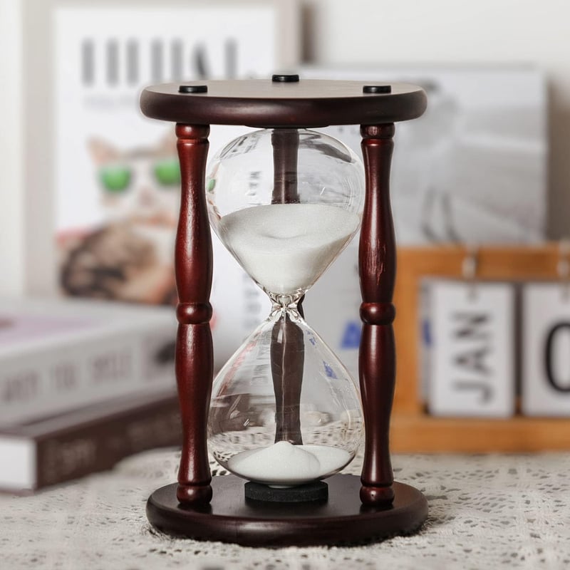 60-Minute Wooden Sand Timer - Decorative Hourglass Home Decor