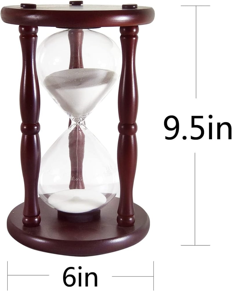 60-Minute Wooden Sand Timer - Decorative Hourglass Home Decor