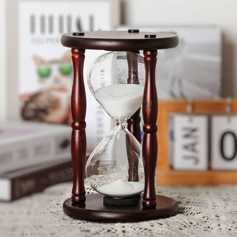 60-Minute Wooden Sand Timer - Decorative Hourglass Home Decor