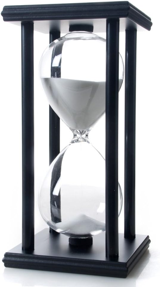 60-Minute White Wood Sand Timer Hourglass