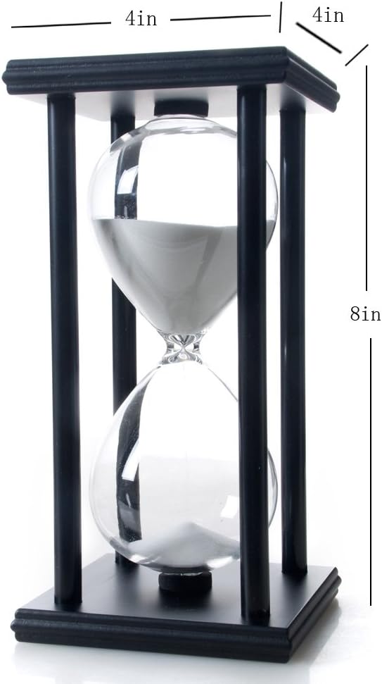 60-Minute White Wood Sand Timer Hourglass