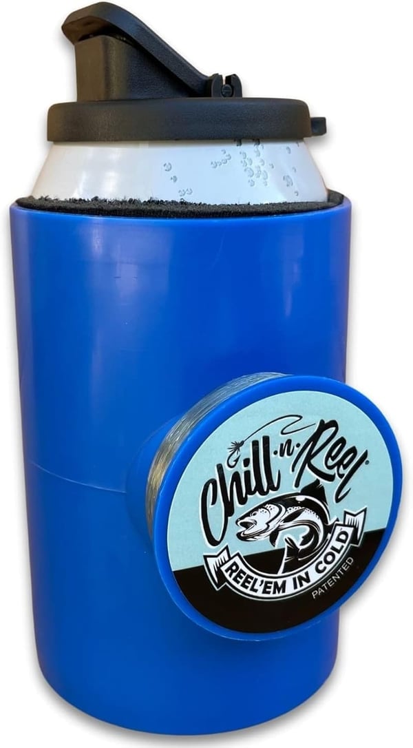Fishing Can Cooler - Made in USA, Blue - Ideal Gift for Dad