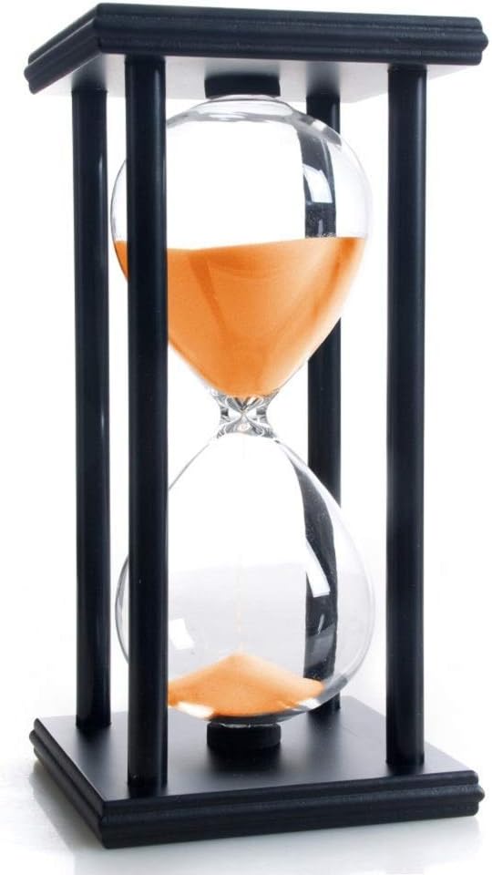 60-Minute Orange Sand Timer with Black Wooden Frame