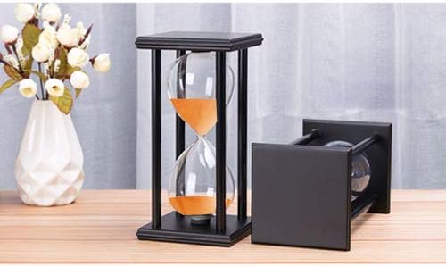 60-Minute Orange Sand Timer with Black Wooden Frame
