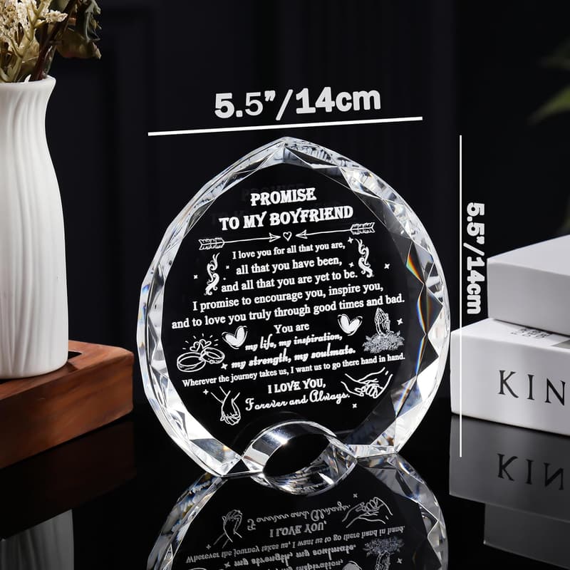 Personalized Crystal Heart for Boyfriend - Ideal Birthday Gift