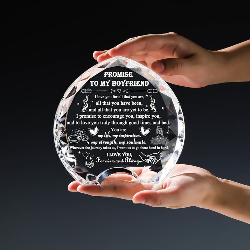 Personalized Crystal Heart for Boyfriend - Ideal Birthday Gift
