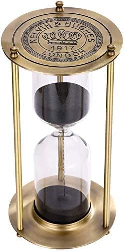 Vintage Brass Sand Timer - 60 Minute Hourglass for Home & Office