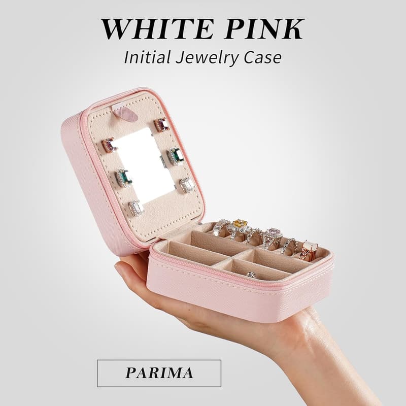Trendy Travel Jewelry Box for Girls - Pink Birthday Gift