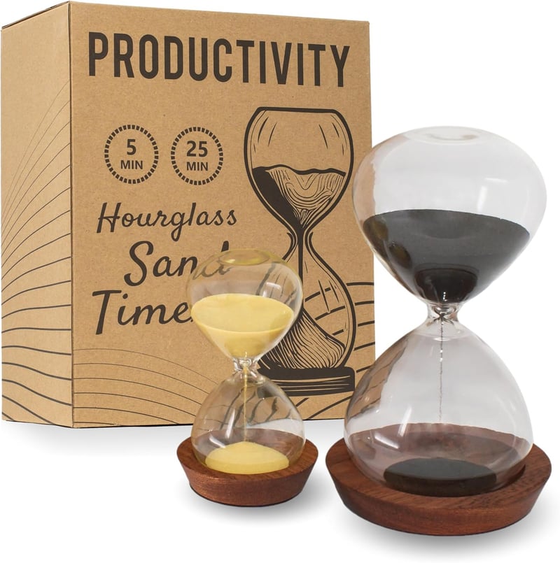 Pomodoro Sand Timer Set - 25 & 5 Minute Decorative Timers