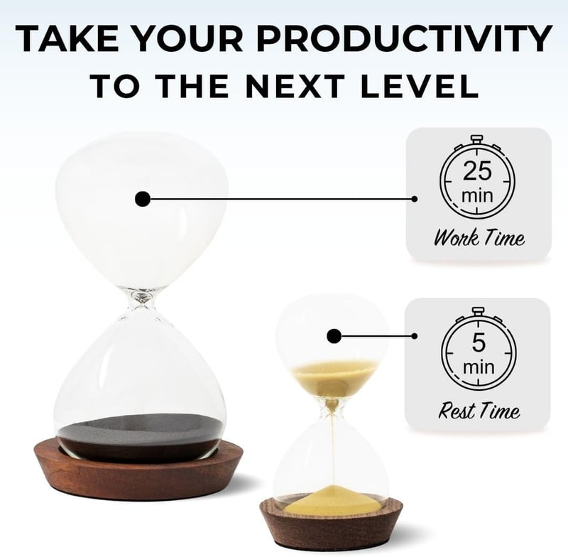 Pomodoro Sand Timer Set - 25 & 5 Minute Decorative Timers
