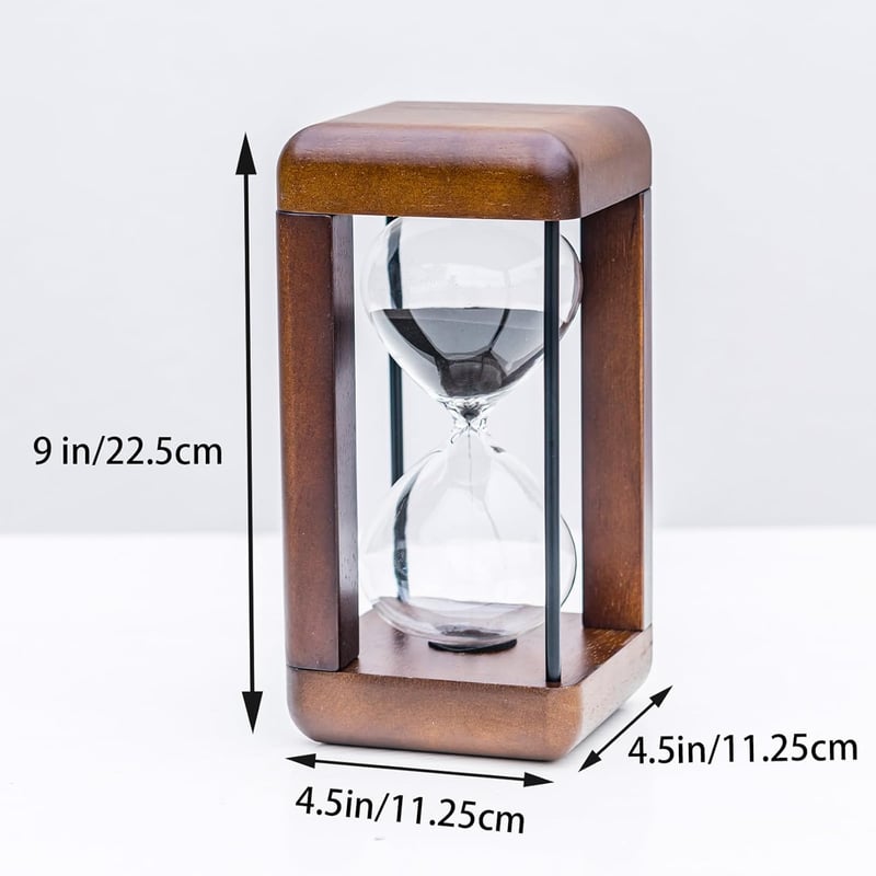 60-Minute Walnut Hourglass Timer for Home & Office Decor