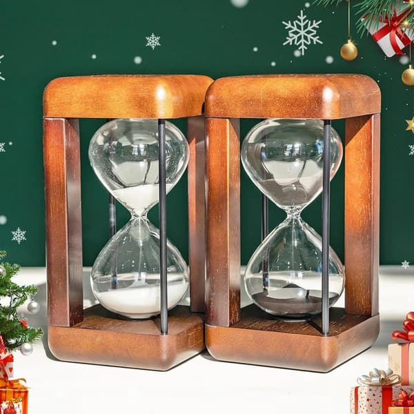 60-Minute Walnut Hourglass Timer for Home & Office Decor