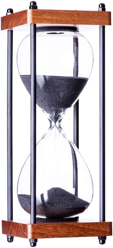 60-Minute Decorative Black Wooden Hourglass Timer