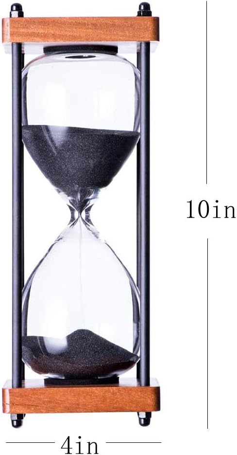 60-Minute Decorative Black Wooden Hourglass Timer