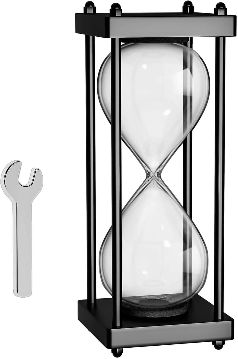 Large Black Wooden Frame Hourglass Sand Timer for Weddings