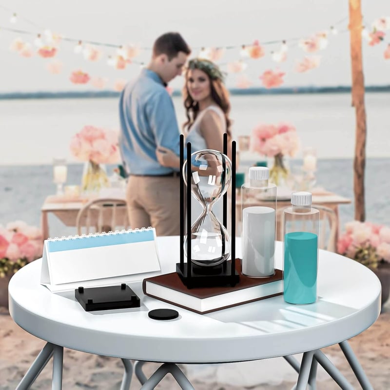 Large Black Wooden Frame Hourglass Sand Timer for Weddings
