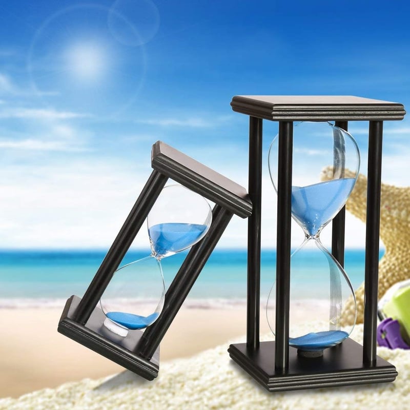 60-Minute Sandglass Timer in Wooden Frame - Home Décor Accent