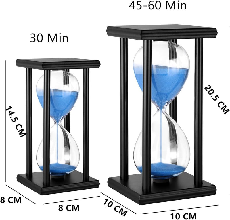 60-Minute Sandglass Timer in Wooden Frame - Home Décor Accent