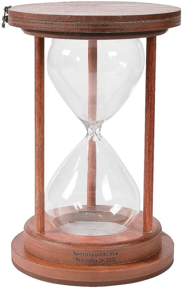 Wedding Unity Sand Ceremony Hourglass with Wooden Frame