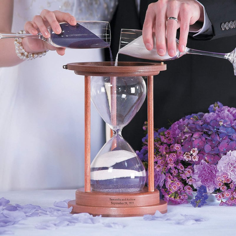 Wedding Unity Sand Ceremony Hourglass with Wooden Frame
