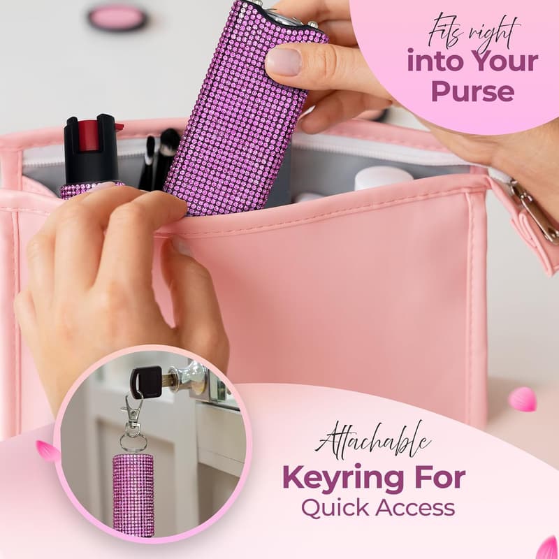Stylish Self-Defense Kit: FURY Gem Stone Stun Gun & Pepper Spray