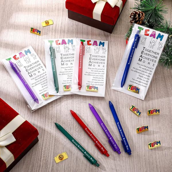 Bulk Employee Appreciation Gift Set - Gold Lapel Pins & Pens