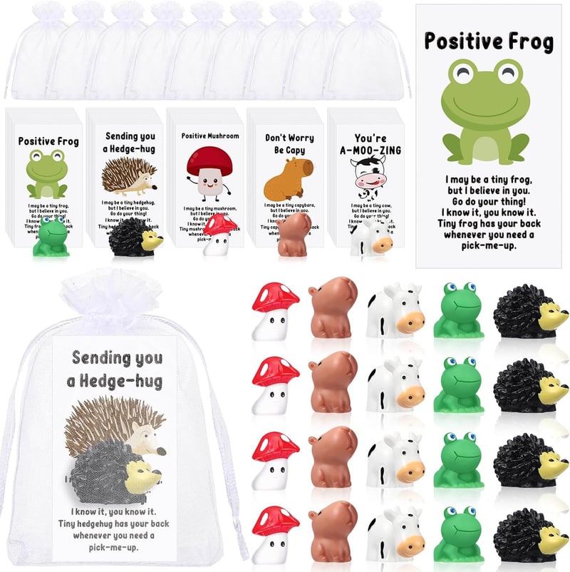 Employee Appreciation Gifts: Funny Animal Pun Note Cards (25 Set)