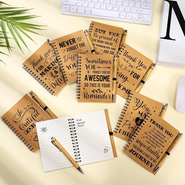 Employee Appreciation Gift Set: 36 Inspirational Notebooks & Pens