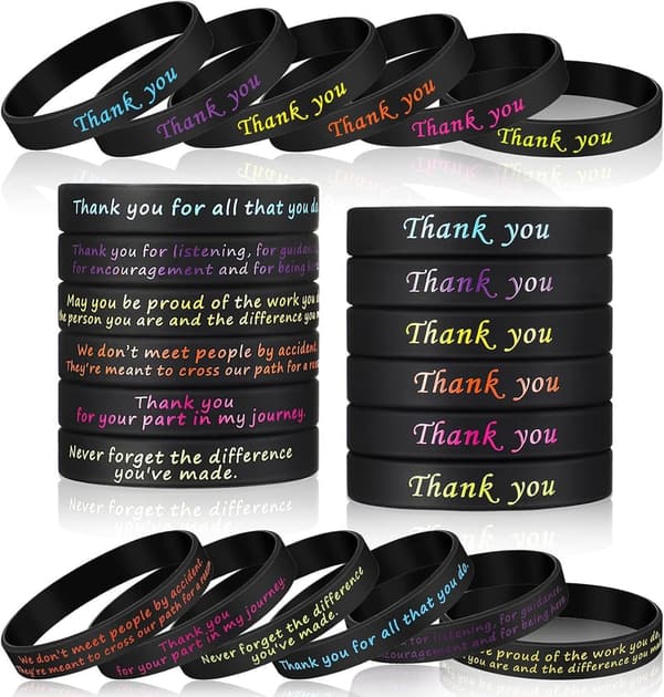 Employee Appreciation Silicone Bracelets - 24 Pcs Gift Set