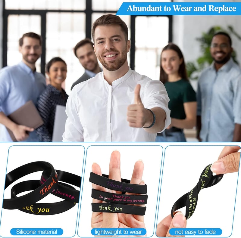 Employee Appreciation Silicone Bracelets - 24 Pcs Gift Set