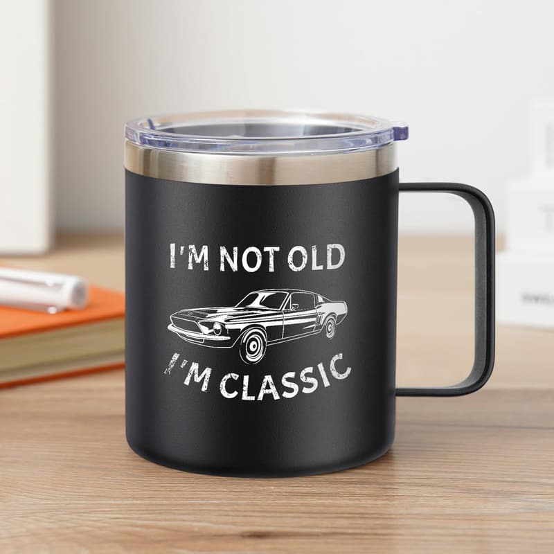 Funny Coffee Mug for Men - Retirement & Father's Day Gift (14oz, Black)