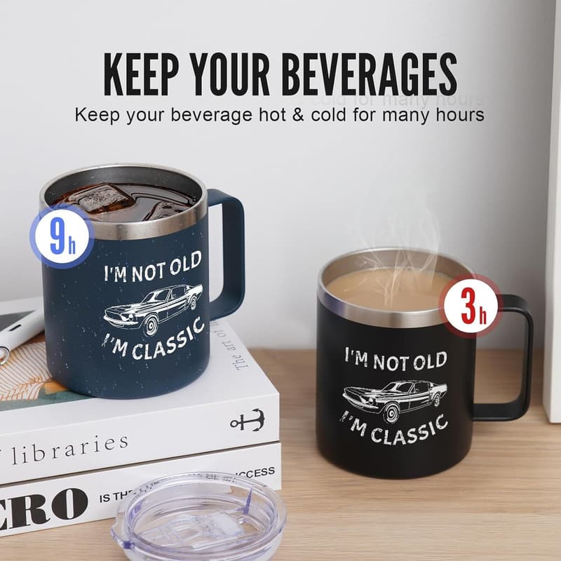Funny Coffee Mug for Men - Retirement & Father's Day Gift (14oz, Black)