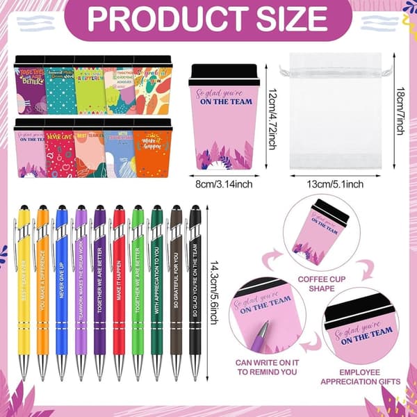 Nurse Appreciation Week Notepads Set with Pens and Bags