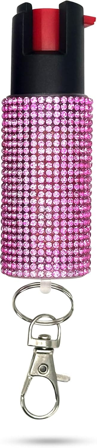 FURY Max Strength Rhinestone Pepper Spray with UV Dye, 12Ft Range