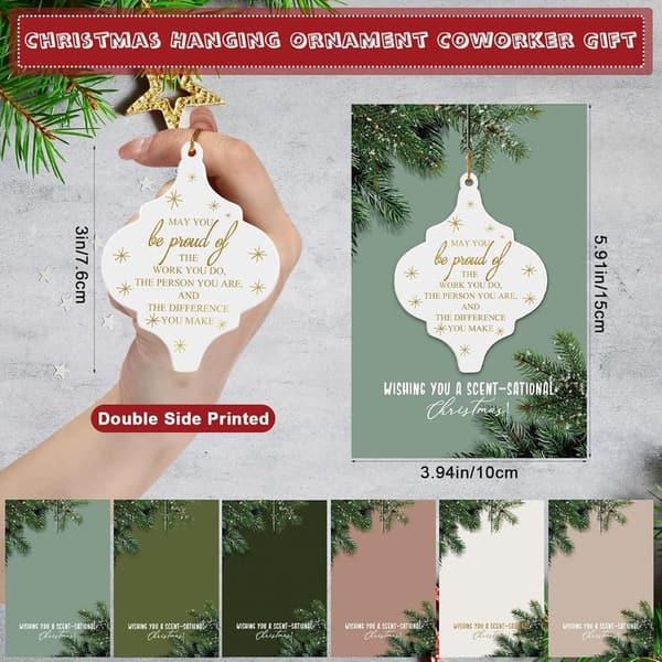 Christmas Coworker Appreciation Scented Ornaments - 24 Set