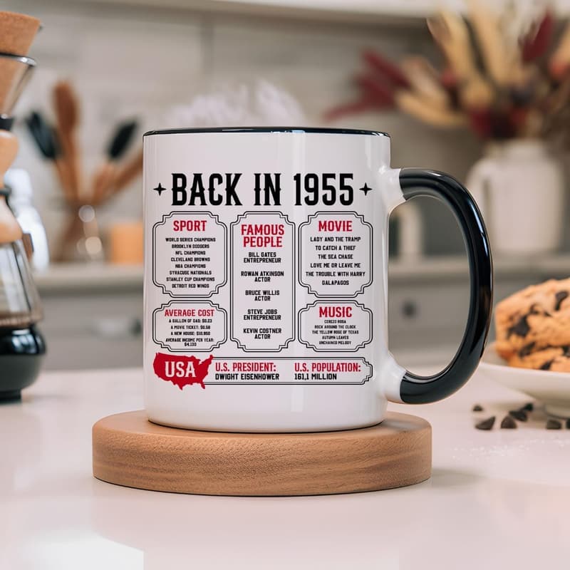70th Birthday Vintage 1955 Coffee Mug - 11oz Gift for Him/Her