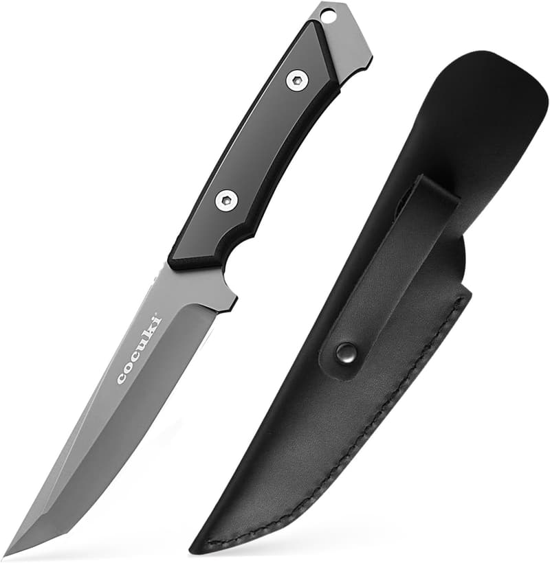 9.8-Inch Full Tang Field Knife with G10 Handle and Sheath