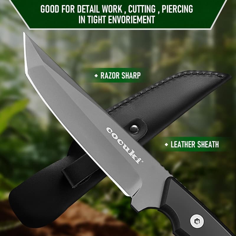 9.8-Inch Full Tang Field Knife with G10 Handle and Sheath