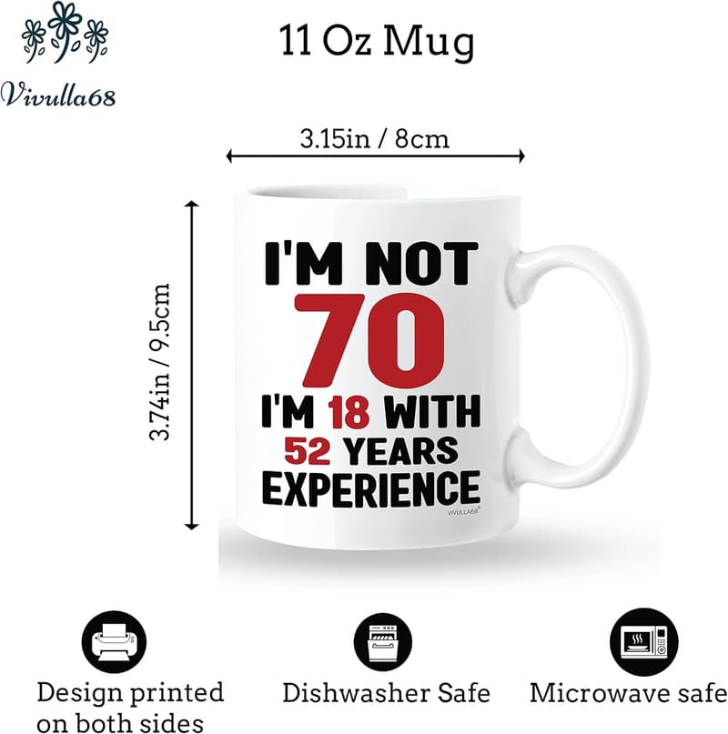70th Birthday Vintage Coffee Mug – Unique Gift for Him & Her