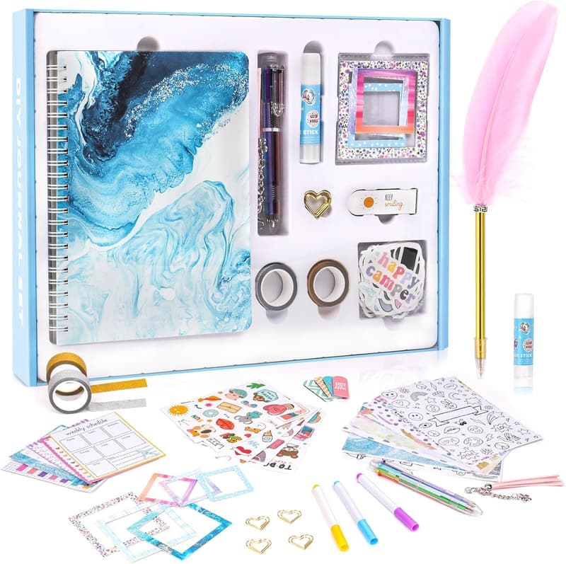DIY Journal Kit for Girls - Birthday Gift for Ages 8-13